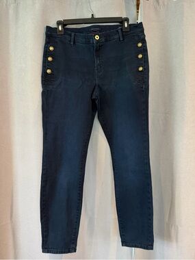 Tommy Hilfiger Dark Jeans with Sailor Button Waist